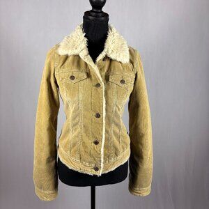 Abercrombie & Fitch | Vintage Corduroy + Sherpa Coat | SM| Beige | Y2K
